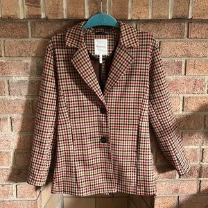 Anthropologie Multicolor Plaid Blazer